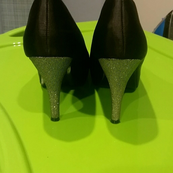 Silver glitter heels black platforms - Picture 4 of 5